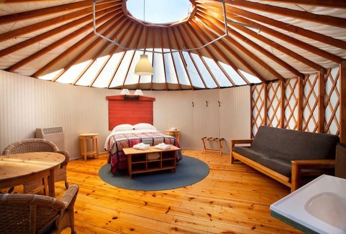TreeBones Resort, Modern Yurt, inside view