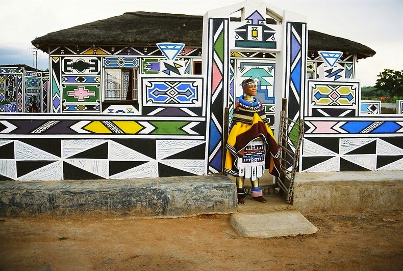 Ndebele painted house