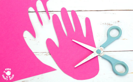 Cutting out a handprint