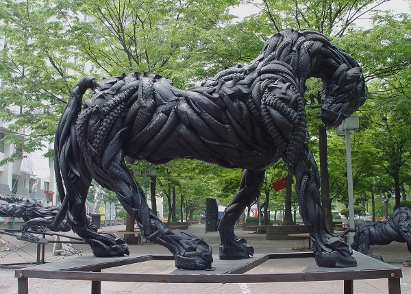 Tire Art Horse by Yong Ho Ji