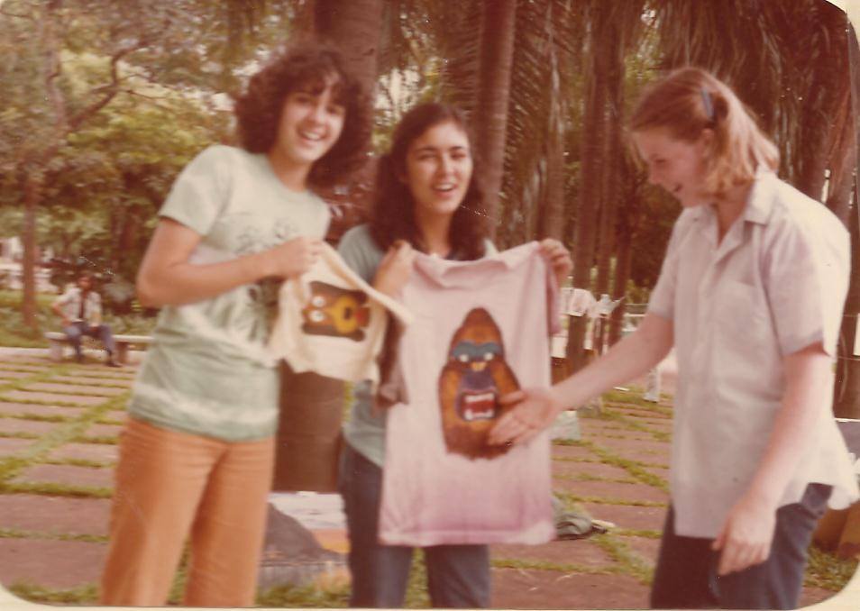 Selling t-shirts in Brazil, 1978