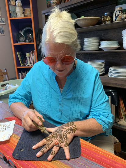 Rachel Biel doing henna at Green Roof